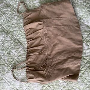 ZARA Tan Spaghetti Strap Top